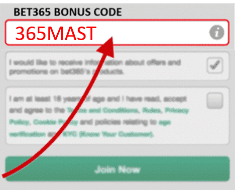 The Bet365 Bonus Code for India is 365MAST